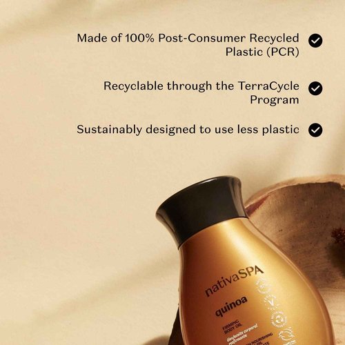 Nativa SPA Quinoa Trio Bundle: Hydrating Body Lotion (13.5 Oz), Body Oil (6.8 Oz) & Hand Cream (2.6 Oz)