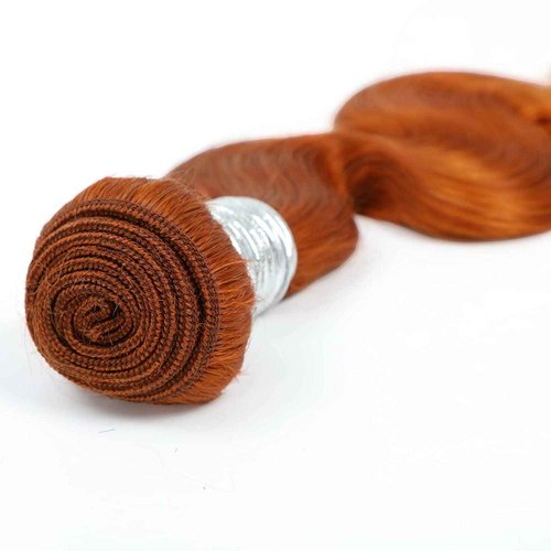 ALHER #350 Ginger Orange Bundles Human Hair Body Wave Sew In Weave Wavy Bundles for Black Women 12A 100% Unprocessed Virgin Remy Soft Thick Hair Copper Orange Color 22 Inch