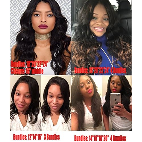 Beauty Forever Indian Body Wave Hair 3 Bundles Hair Extensions 100% Unprocessed Human Virgin Hair Weaves Natural Color 95-100g/pc (8 10 12)