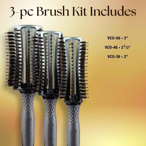 Olivia Garden ThermoVent Combo Brush 3-pc box deal containing VCO-36, VCO-46, VCO-56