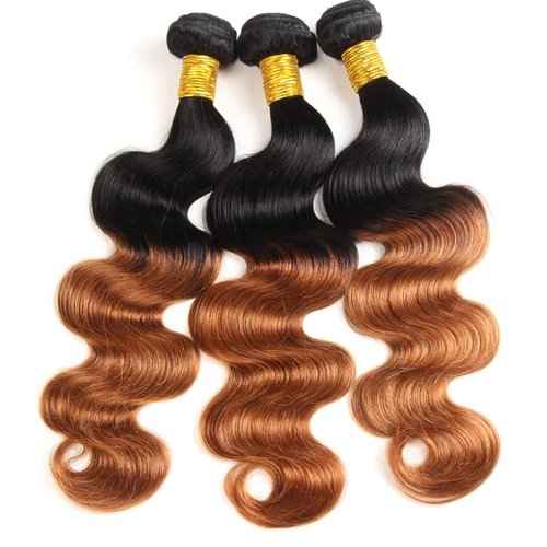26 28 30 Inch Ombre Human Hair Bundles 1B30 Body Wave Two Tone Black and Light Brown Color 30 Hair Weave