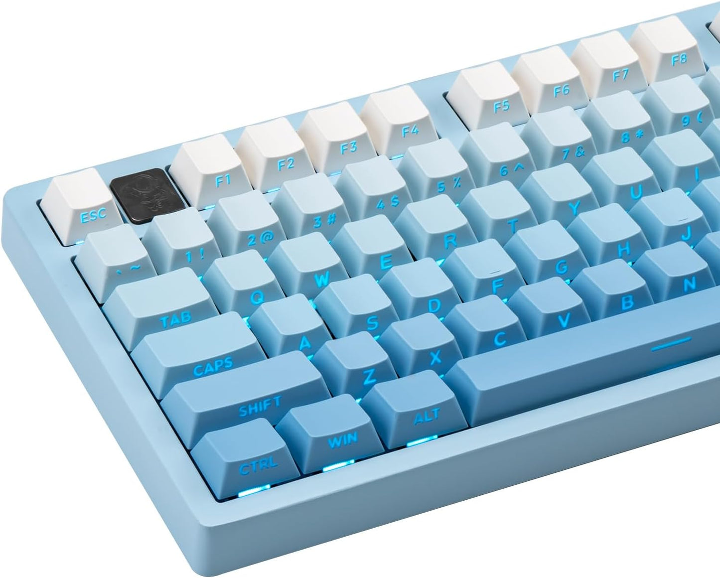 136 Keys Gradient Purple Cherry Profile Keycaps, PBT Double Shot Key caps, Side Print Shine Through Keycap, Backlit Custom Keycaps 60 Percent for ANSI/ISO Layout Cherry Mx Mechanical Keyboard