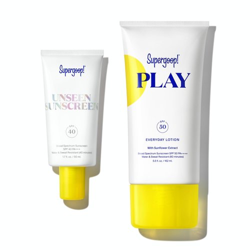 Supergoop! Unseen Sunscreen (1.7 oz) + PLAY Everyday Lotion SPF 50 (5.5 oz) - Broad Spectrum Body & Face Sunscreen Recommended for Sensitive Skin