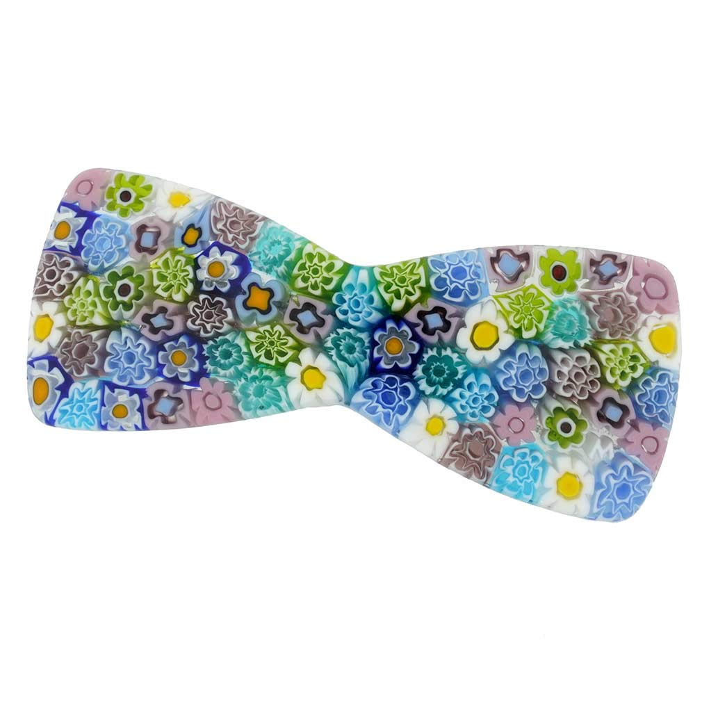 Glass Of Venice Murano Glass Millefiori Bowtie Hair Clip - Pastels