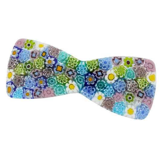Glass Of Venice Murano Glass Millefiori Bowtie Hair Clip - Pastels