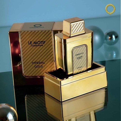 Orientica Le Motif Imperial Gold Eau De Parfum – Citrus, Bergamot, Lemon, Violet Leaves, Jasmine Tea, Lavender, Sandalwood, Ambergris, Musk - Arabic Perfume for Men & Women – 2.9oz / 85ml