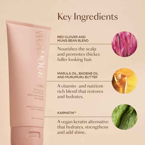 VEGAMOUR GRO Revitalizing Shampoo and Conditioner Full Size Kit, For Thicker Fuller Looking Hair, Vegan