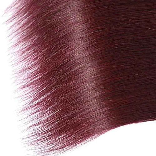 BilltiiWW Color 99j Straight Bundles Burgundy Straight Bundles Weave Extensions Double Weft Brazilian Soft and Silky for Black Women 18 20 22 Inch