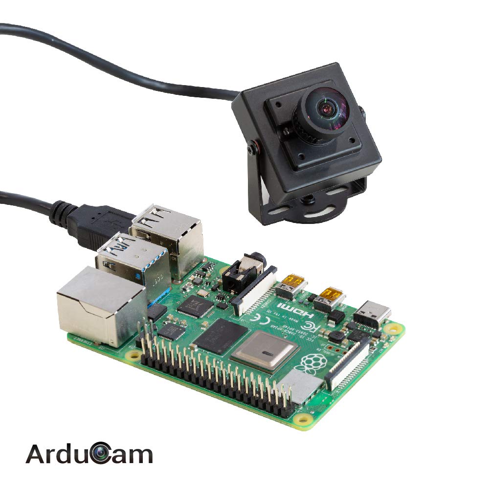 Arducam 1080P Low Light WDR USB Camera Module with Metal Case, 2MP 1/2.8" CMOS IMX291 160 Degree Ultra Wide Angle Mini UVC Webcam Board with Microphone
