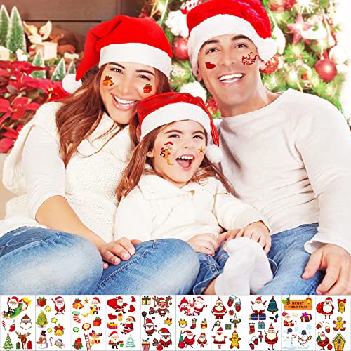 210+ Christmas Temporary Tattoos Sticker for Kids - 30 Sheets Christmas Tattoos Cute Designs for Merry Christmas Party Favors, Stocking Stuffer, Christmas Eve Gift, Xmas Tree + Lights, Santa