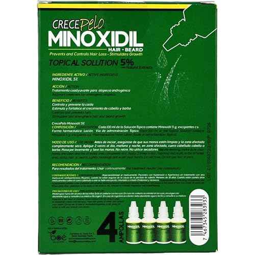 Crecepelo Minoxidil Hair Growth Solution, 5% Topical Solution with Natural Extracts, 3.2 fl oz - NDC: 78192-400