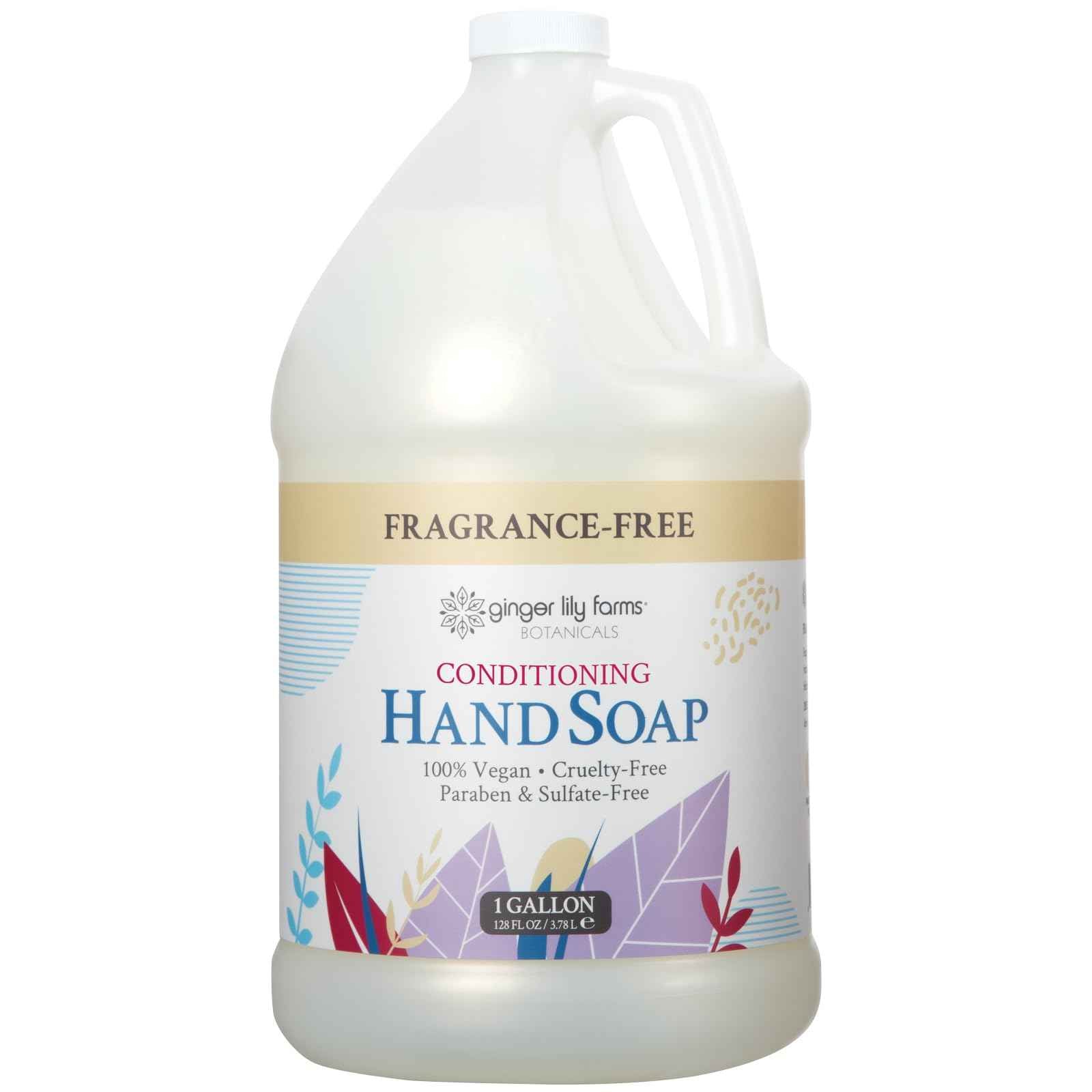 Ginger Lily Farms Botanicals All-Purpose Natural Fragrance-Free Hand Soap, Liquid Hand Soap Refill, 128 Ounces, 1 Gallon (Case of 4)
