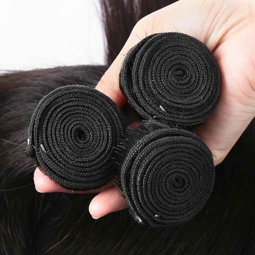 Straight Bundles Human Hair Long Straight 26 28 30 Natural Black Color Human Hair Bundles Healthy And Soft Unprocessed Brazilian Remy Hair Extensions 3Pcs/Set Deals