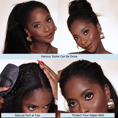 Kinky Straight Knotless Pre Separated Crochet Human Hair Extensions Pre Looped Braids Bundles With Threading Burmese Virgin Human Hair for Braiding Micro Link Meadow Hair 20inch 60g