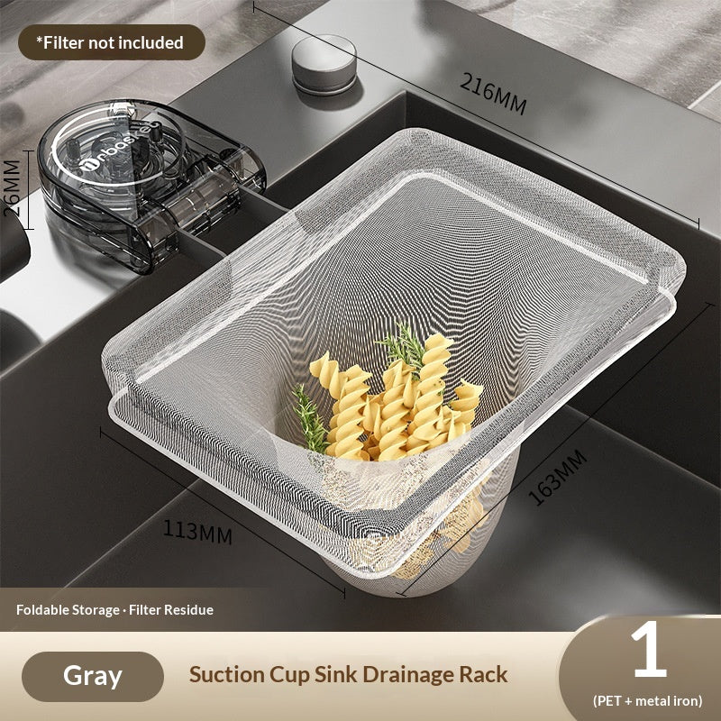 Multifunctional Sink Strainer Rack with Suction Cups - Kitchen Storage Organizer