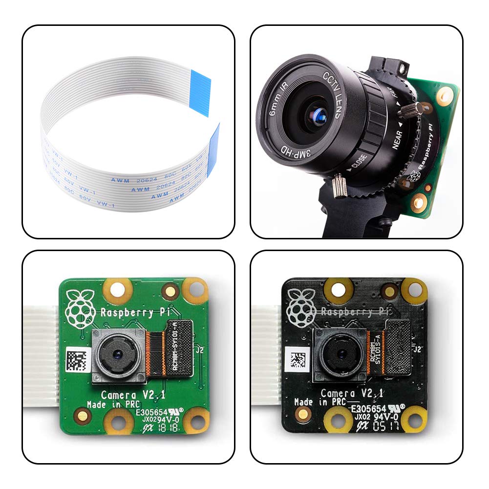 Aokin for Raspberry Pi Camera Cable, FFC Cable Ribbon Flex Extension Cable 15 Pin 1.0mm Pitch for Raspberry Pi, Octoprint Octopi Webcam, Monitor 3D Printer, etc, 15cm/5.90in, 1 Pcs