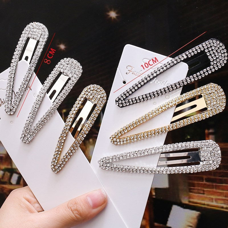 Versatile Rhinestone Hair Clips for Women - Side Bang Style, Multiple Colors
