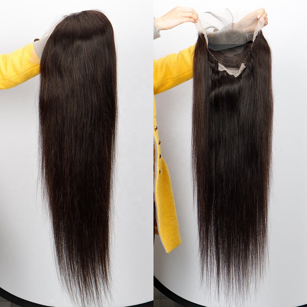 200% Density Bone Straight Human Hair 13x4 HD Lace Front Wig