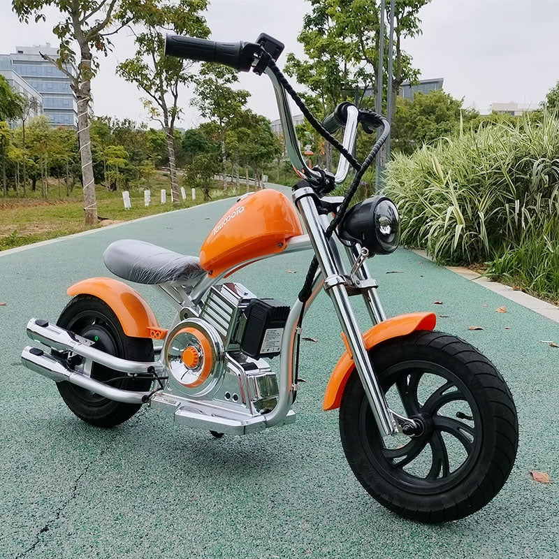 Kids Electric Motorcycle 12-Inch Ride On Toy - Orange