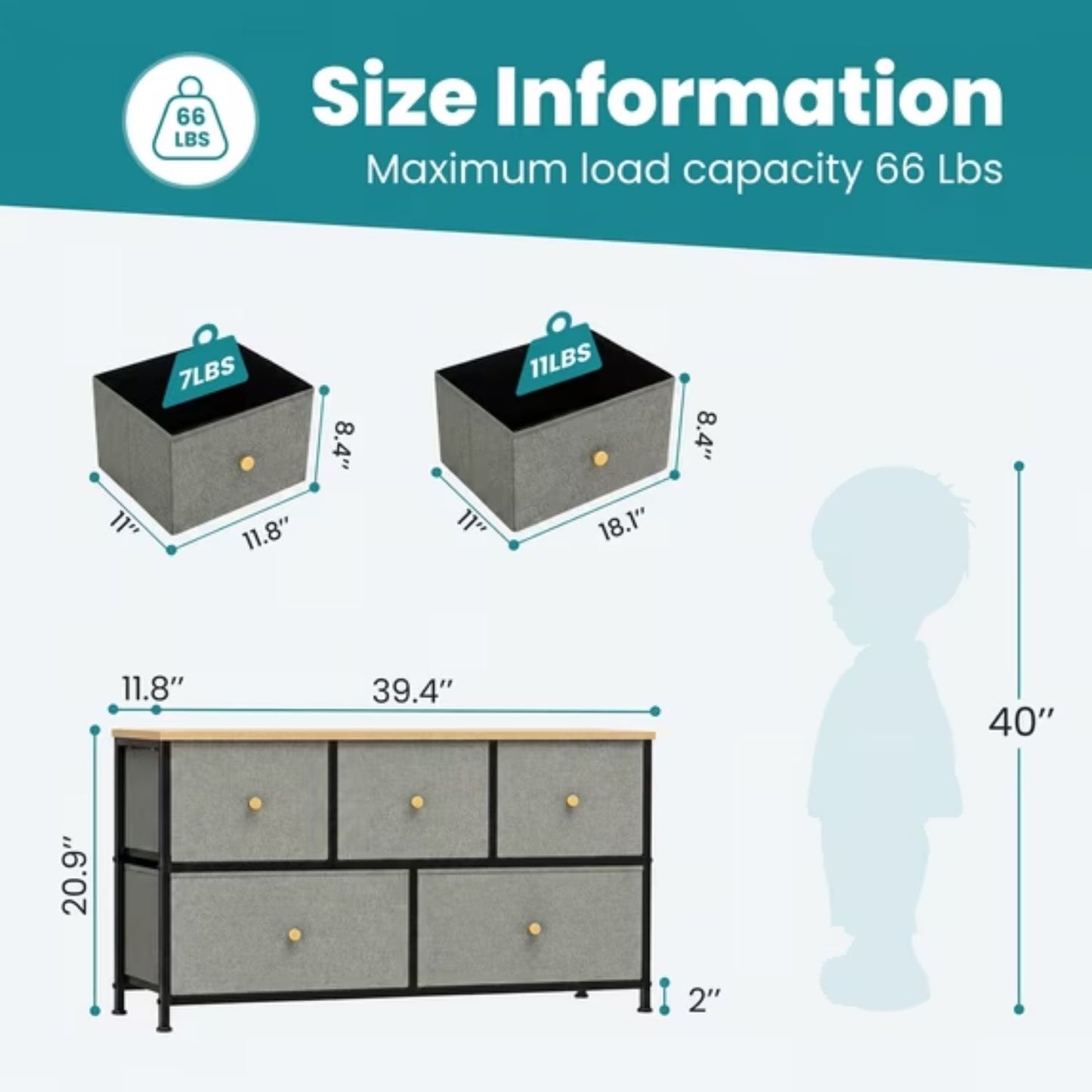 Fabric Storage Dresser - Versatile Chest of Drawers Organizer