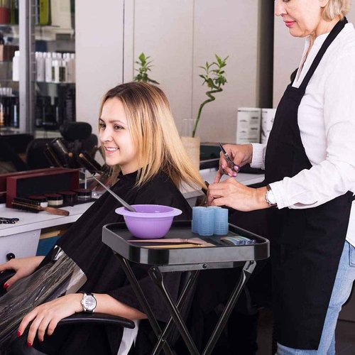 STYLANCE Salon Folding Tray, Folding Salon Rolling Tray on Wheels, Color Tray for Hair Stylist& Esthetician, Tattoo Cart, Beauty