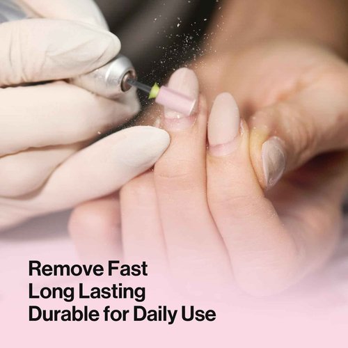 MelodySusie Rechargeable Nail Dust Collector with Ceramic 3/32'' Chamfer Flat Top Large Barrel Nail Drill Bit