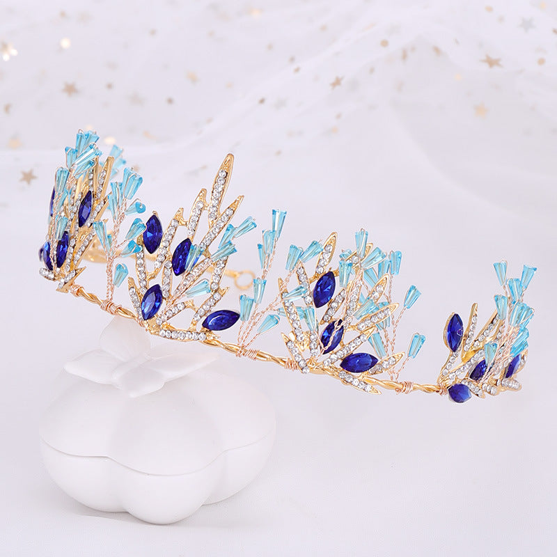 Blue Crystal Crown Headband