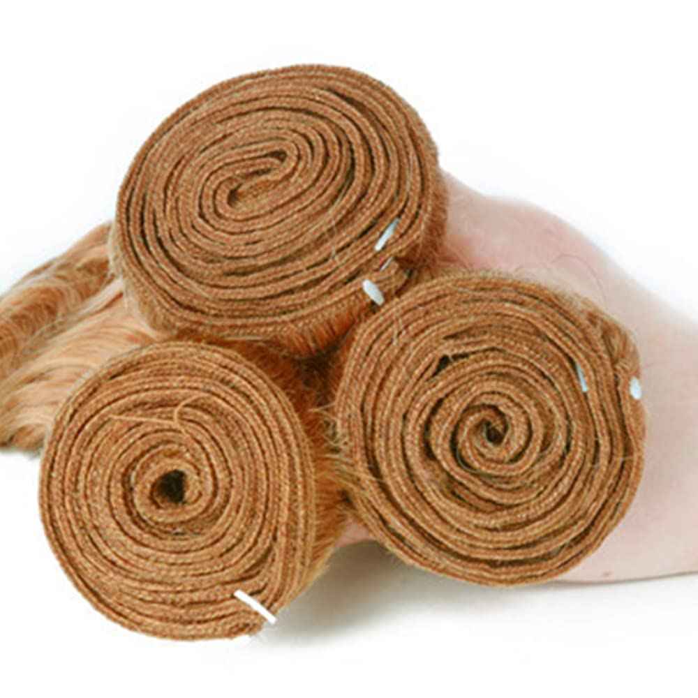 Honey Blonde Bundles Color #27 Deep Wave Human Hiar Bundles 26 28 30 Inch Unprocessed Brazilian Virgin Hair Blonde Human Hair Bundles Honey Blonde Deep Wave Bundles