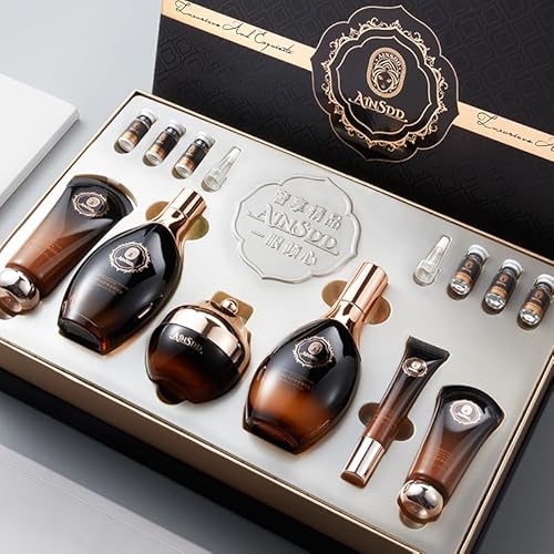 Ginseng Anti-Aging Skincare 12-Piece Set With Facial Cleanser, Face Serum, Face Cream, Eye Cream, Toner Skin Care Kit For Women