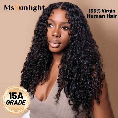 MsSunlight Burmese Curly Bundles Human Hair 100% Unprocessed Quick Weave 15A Water Wave with Spiral Curly End Real Human Hair Extensions Natural Black 26 Inch