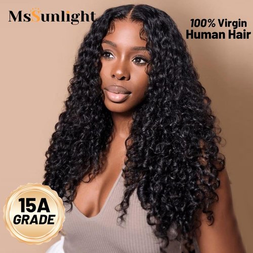 MsSunlight Burmese Curly Bundles Human Hair 22 Inch 100% Unprocessed Quick Weave 15A Water Wave with Spiral Curly End Real Human Hair Extensions Natural Black