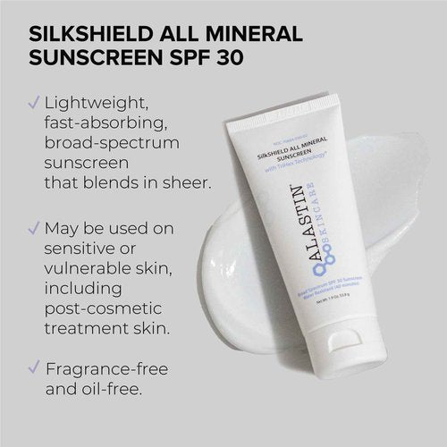 ALASTIN Skincare SilkSHIELD Mineral Sunscreen for Face SPF 30 (1.9 oz) | Lightweight Sunblock Lotion | Daily Moisturizer | Fragrance-Free
