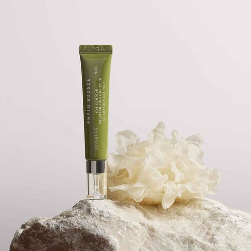 SUPEREGG Phyto Bounce Eye Contour Solution: For vibrancy and restoration. Concentrated solution cream with Tremella Mushroom and Peptides. 15ML / 0.5 FL OZ