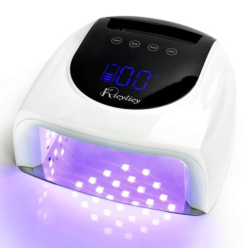 Kicylicy Nail Lamp,96W Professional Rechargeable Cordless UV LED Nail Lamp Nail Dryer with 42 Lamp Beads 4 Timer Setting Portable Handle Large Space Nail Lamps for Gel Polish