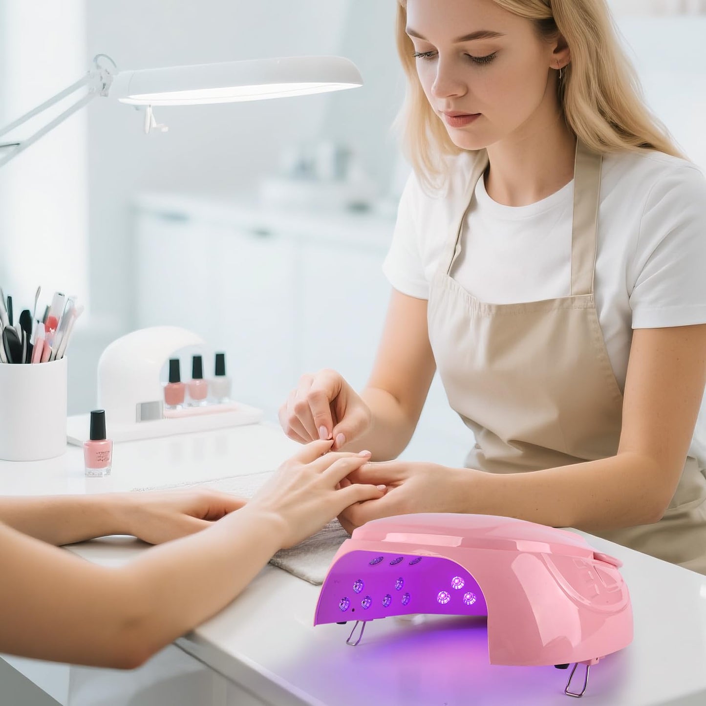 126W UV LED Nail Lamp for Gel Polish Cordless Rechargeable Nail Dryer,Nail Cure Lamp with Automatic Sensor & 4 Timers, Portable Professional Nail Light