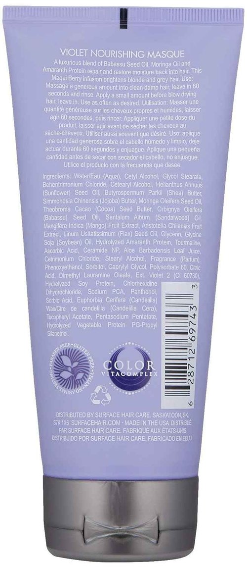 SURFACE Hair Pure Blonde Violet Nourishing Masque - Tones, Brightens & Protects Hair - 6 fl oz