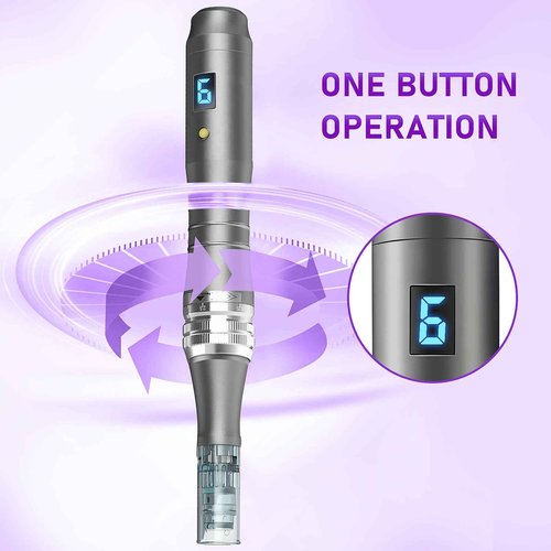 Microneedling Pen, 0.25mm DermaStamp System-Alternative -Men and Women with 0.25mm needle length for Hair & Beard1