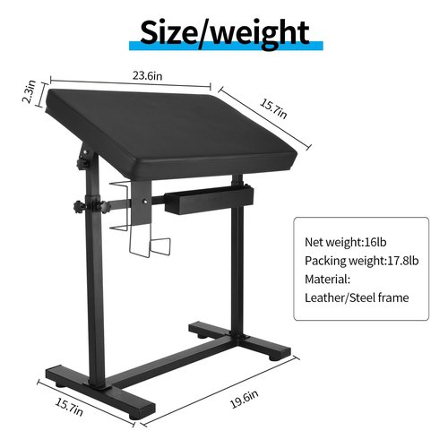 Tattoo Armrest Stand Tripod - Foldable Tattoo Arm Leg Rest Stand Adjustable Height and Tilt Black Leather Pad Professional for Tattoo Studio BETY-23