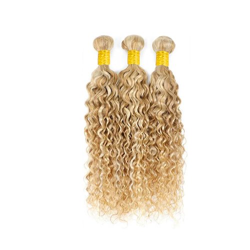 26 28 30 Inch #27 Bundles Human Hair Blonde Water Wave Bundle P27/613 Human Hair Bundles 613 Blonde Wet and Wavy Bundle