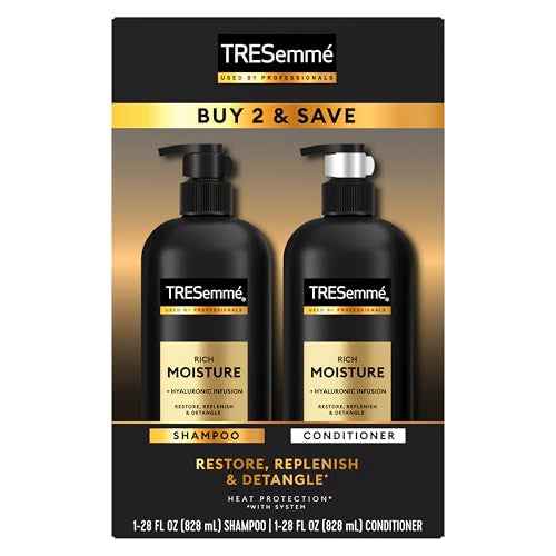 TRESemm? Rich Moisture Shampoo and Conditioner 2 Count Rich Moisture for Dry Hair Formulated With Vitamin E and Biotin 28 oz