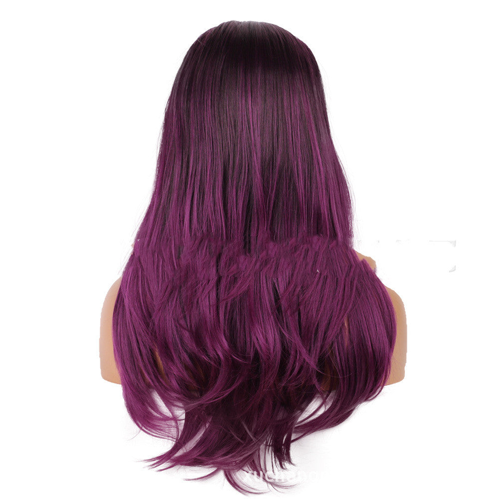 Ladies Synthetic Lace Wig Headgear for Hair Styling - Purple