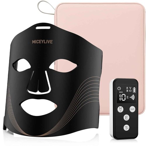 Red Light Therapy for Face, LED Face Mask with 3 Modes, 830nm Infrared & Red Light, 400 LED, 3000mAh Rechargeable Remote & Timing, Anti-Aging Skin Firming, LED Mask Therapy at Home, Gift for Women Men