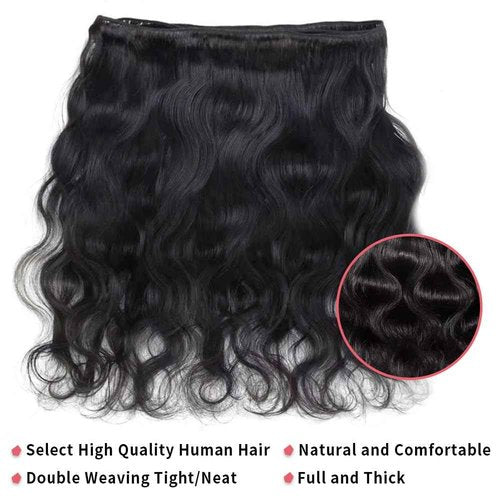 Fopeela 12A Human Hair Bundles Body Wave Bundles Human Hair 16 18 20 22 Inch 100% Unprocessed Brazilian Virgin Hair Body Wave 4 Bundles Human Hair Extensions for Women