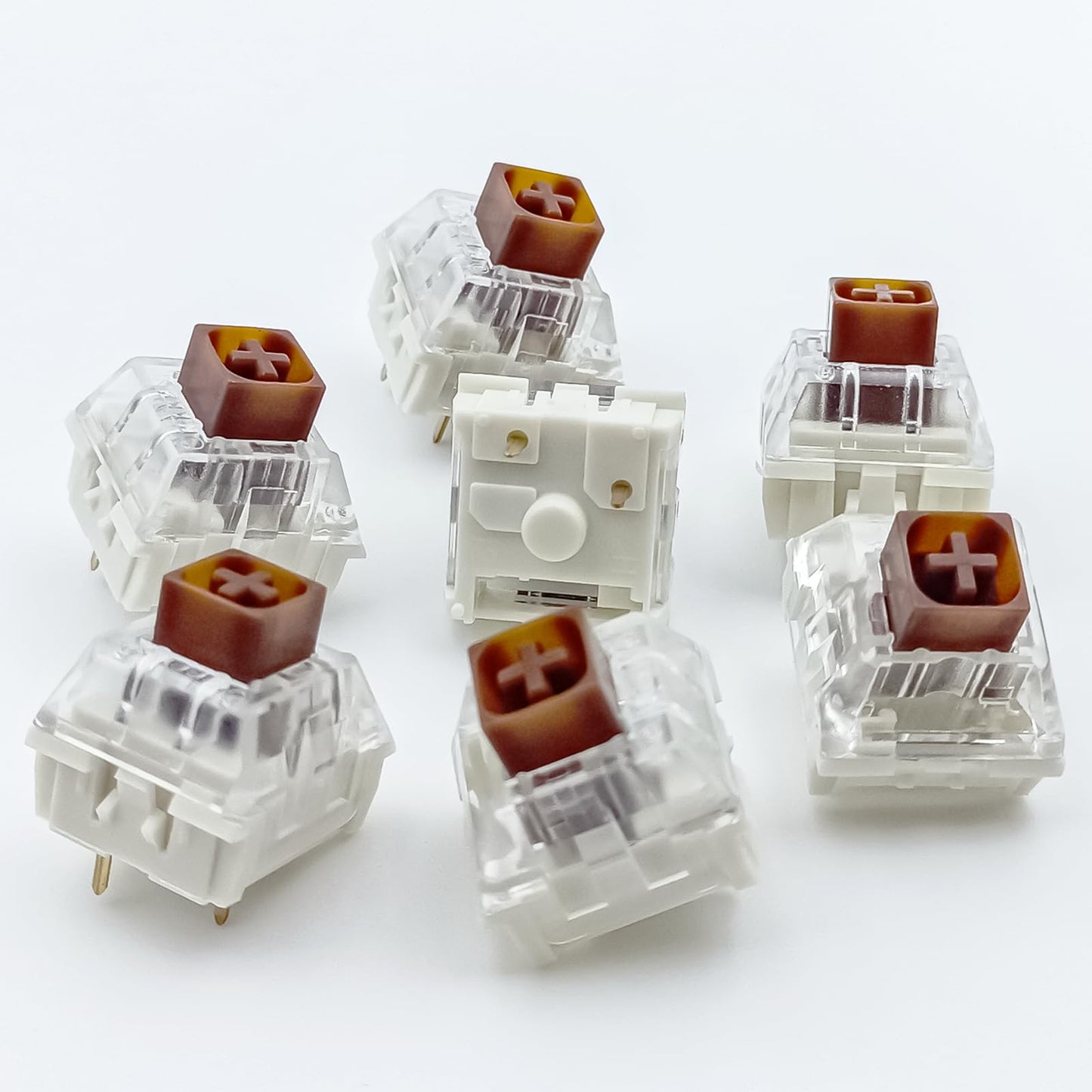 Zjmehty Kailh Box Brown Switches for Mechanical Keyboard,3-Pin 45gf Tactile/Factory Lubed/Dust&Waterproof Switches(Kailh Box Brown,36Pcs)