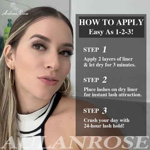 AulanRose Magnetic Eyelashes Natural Look,3D Volume MIX Magnetic Lashes with Eyeliner Kit, Reusable Fake Eye Lash, Cruelty-Free & Vegan, Strongest Waterproof Liquid Liner