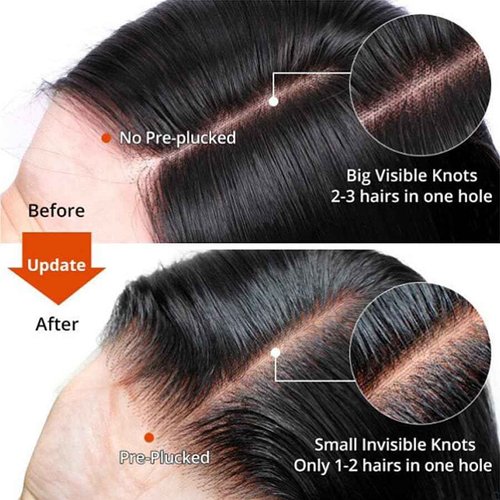 Elva Hair Three Part Straight Lace Closure Bleached Knots Brazilian 3.5"x4" Virgin Human Hair Accessions (18 inch 3 part)