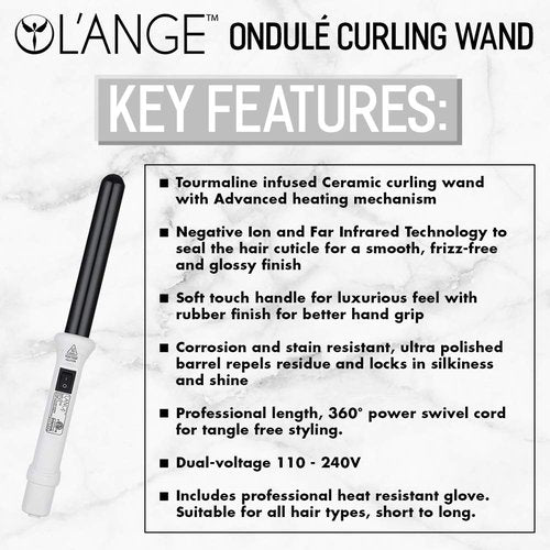 L’ange Hair Ondulé Curling Wand - White 25mm