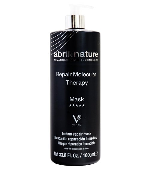 abril et nature - Professional Mask Molecular Therapy - For Damaged, Overprocessed, or Aging Hair - Restructures, Repairs, and Fills the Hair Fiber - Nourishing and Hydrating - Vegan - 1000 ml