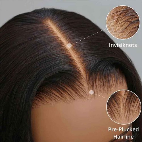 ISEE Hair M Cap 9x6 Bob Wig Human Hair Glueless Wigs Pre Plucked Pre Cut HD Lace Front Glueless Wigs Human Hair 180% Density Short Straight Bob Wigs for Black Women 12 inch