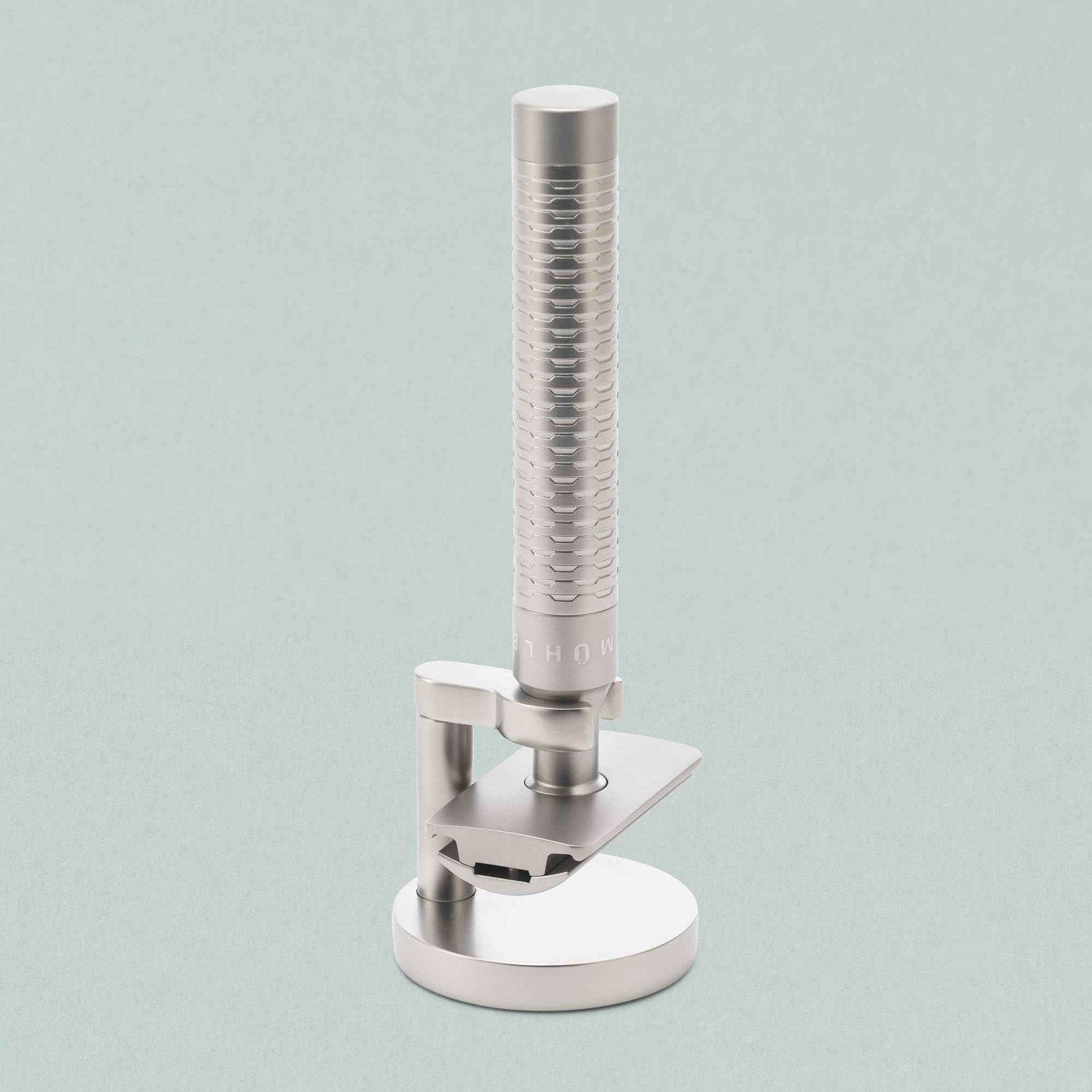 MÜHLE Single Holder for Classic Safety Razors - for Rocca and Companion Razors - Matt Chrome Shaving Stand